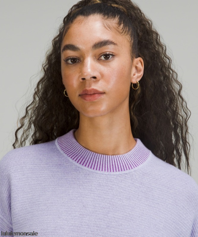 Lululemon Damen DELULU489 | Wendbarer Doppelstrick-pullover Mit Rundhalsausschnitt Faint Lavender